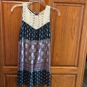 Rewind Navy and Cream Mini Dress size S